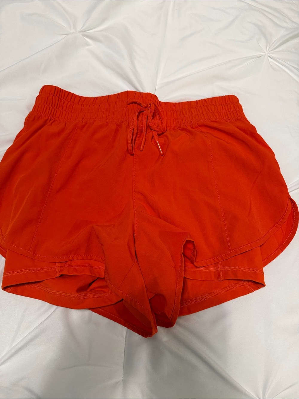 Women's Athletic Drawstring Shorts in Bright Orange